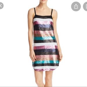 Aqua Sequin Striped Dress